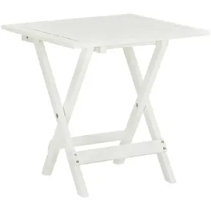 vidaXL Table de bistro Blanc 46x46x47 cm Bois d'acacia massif pas cher