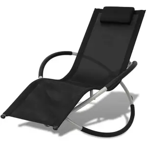 Comparateur de prix : vidaXL Chaise longue géométrique d'extérieur Acier Noir et gris
