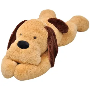 vidaXL Chien en peluche 80 cm Marron pas cher