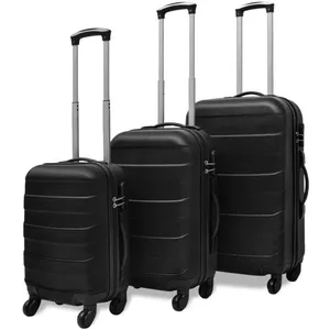 Comparateur de prix : vidaXL Ensemble de valises rigides 3 pcs Noir 45,5/55/66 cm