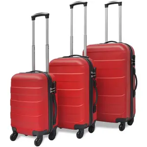 Comparateur de prix : vidaXL Valise rigide 3 pièces Rouge 45,5/55/66 cm