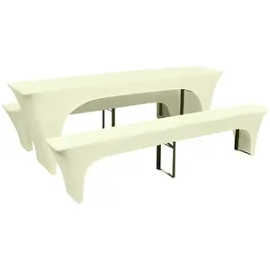 Comparateur de prix : vidaXL Housse pour table de pique-nique/bancs 3 pièces Crème
