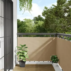 Comparateur de prix : vidaXL Écran de balcon en tissu Oxford 90x400 cm Beige