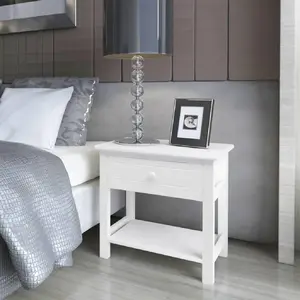 Comparateur de prix : vidaXL Table de chevet 2 pcs Bois Blanc