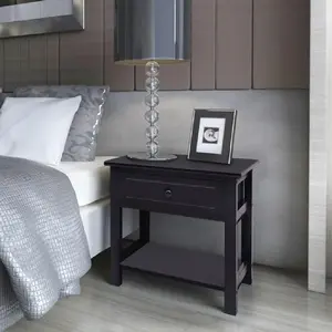 Comparateur de prix : vidaXL Table de chevet 2 pcs Bois Noir