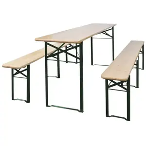 Comparateur de prix : vidaXL Table de brasserie pliable avec 2 bancs 220 cm Bois de sapin