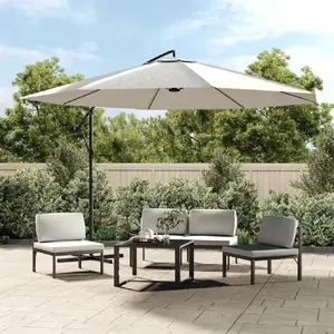 Vidaxl - Parasol de jardin en porte-à-faux 3,5 m blanc sable Blanc sableVendu paramazon