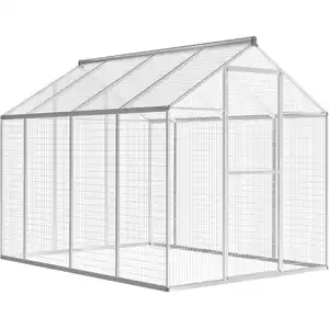vidaXL Volière d'extérieur Aluminium 178 x 242 x 192 cm pas cher