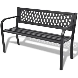 Comparateur de prix : vidaXL Banc de jardin 118 cm Acier Noir