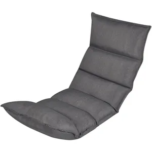 Comparateur de prix : vidaXL Chaise longue pliable de sol Gris Tissu