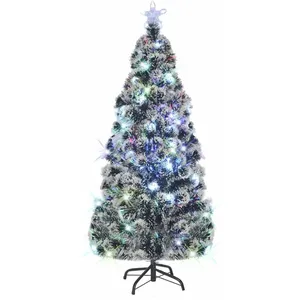 Comparateur de prix : vidaXL Arbre de Noël pré-éclairé avec support 210 cm fibre optique