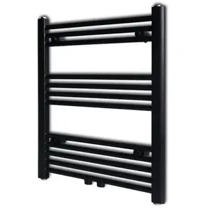 Comparateur de prix : vidaXL Sèche-serviettes eau chaude à rails droits noir 600x764 mm