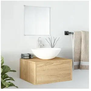 Comparateur de prix : vidaXL Ensemble de meubles salle de bain 2 pcs chêne bois d'ingénierie