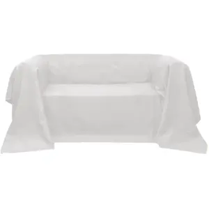 vidaXL Housse de canapé Micro-suède Crème 140x210 cm pas cher