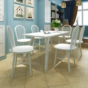 Comparateur de prix : vidaXL Chaises à manger lot de 6 blanc bois d'hévéa solide