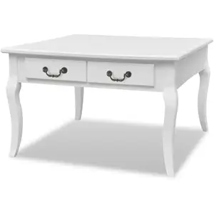 Comparateur de prix : vidaXL Table basse avec 4 tiroirs Blanc
