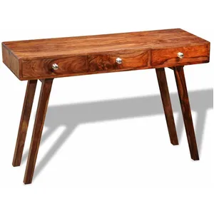Comparateur de prix : vidaXL Table console avec 3 tiroirs 76 cm Bois massif de Sesham