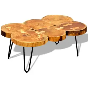 vidaXL Table basse 35 cm 6 troncs Bois pas cher