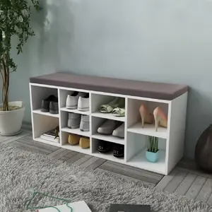 Comparateur de prix : vidaXL Banc de rangement à chaussures 10 compartiments Blanc