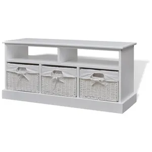 vidaXL banc de stockage Aarau blanc pas cher