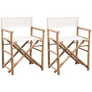 Comparateur de prix : vidaXL Chaise pliable 2 pcs Bambou et toile