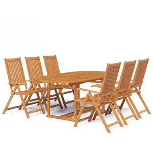 Comparateur de prix : vidaXL Mobilier à dîner d'extérieur 7 pcs en Bois d'acacia solide