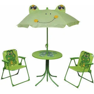 Comparateur de prix : vidaXL Jeu de bistro avec parasol pour enfants 3 pcs Vert