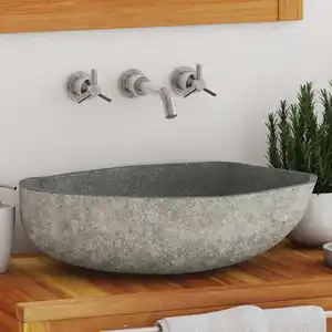 Comparateur de prix : vidaXL Lavabo en pierre de rivière Ovale 45-53 cm