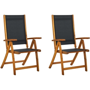 Comparateur de prix : vidaXL Chaises pliables de jardin 2 pcs Bois d'acacia et textilène