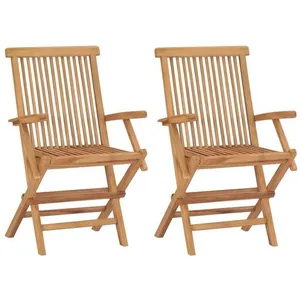 Comparateur de prix : vidaXL Chaises pliables de jardin 2 pcs Bois de teck solide