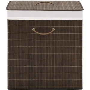 Comparateur de prix : vidaXL Panier à linge rectangulaire Bambou Marron foncé