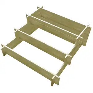 Comparateur de prix : vidaXL Jardinière à 3 niveaux 90 x 90 x 35 cm Bois imprégné