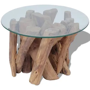 Comparateur de prix : vidaXL Table basse Bois flottant de teck massif 60 cm