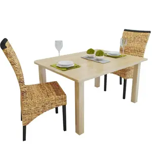 Comparateur de prix : vidaXL Chaises à manger lot de 2 bois solide de manguier et abaca