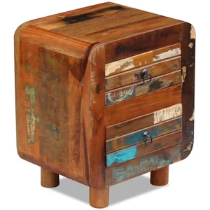 vidaXL Table de chevet Bois de récupération massif 43 x 33 x 51 cm pas cher