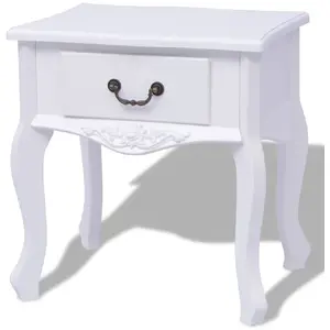 vidaXL Table de chevet MDF Blanc pas cher