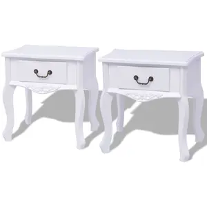 Comparateur de prix : vidaXL Table de chevet 2 pcs MDF Blanc