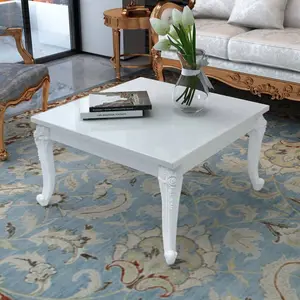 Comparateur de prix : vidaXL Table basse 80 x 80 x 42 cm Laquée Blanc