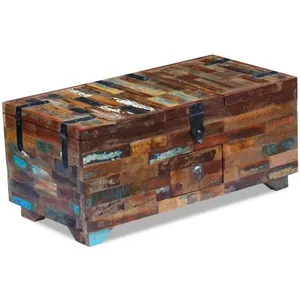 Comparateur de prix : vidaXL Coffre table basse Bois de récupération massif 80 x 40 x 35 cm