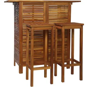 vidaXL Table et chaises de bar 3 pcs Bois d'acacia massif pas cher