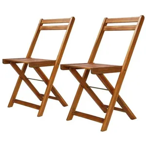 Comparateur de prix : Vidaxl - Chaises de bistro d'extérieur lot de 2 Bois d'acacia solide