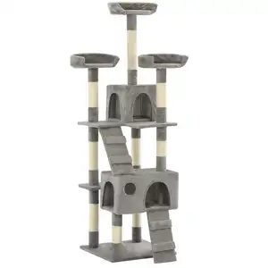 Comparateur de prix : vidaXL Arbre à chat avec griffoirs en sisal 170 cm Gris