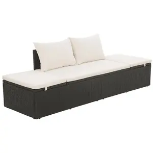 Comparateur de prix : vidaXL Lit de jardin Noir 195x60 cm Résine tressée