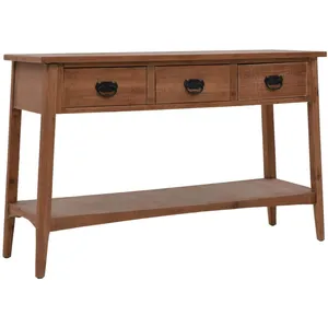 Comparateur de prix : vidaXL Table console bois de sapin massif 126 x 40 x 77,5 cm Marron