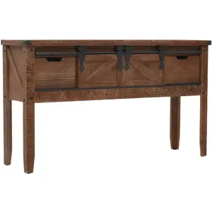 vidaXL Table console Bois massif de sapin 131 x 35,5 x 75 cm Marron