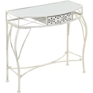 Comparateur de prix : vidaXL Table d'appoint Style français Métal 82 x 39 x 76 cm Blanc