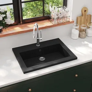 Comparateur de prix : vidaXL Lavabo en granit 600 x 450 x 120 mm Noir