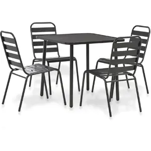 vidaXL Ensemble à manger d'extérieur 5 pcs - Gris foncé pas cher