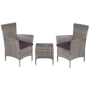 Comparateur de prix : VIDAXL Mobilier de Bistro d'Extérieur Résine Tressée Gris Salon de Jardin