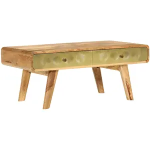 vidaXL Table basse Bois de manguier massif 90 x 50 x 40 cm pas cher